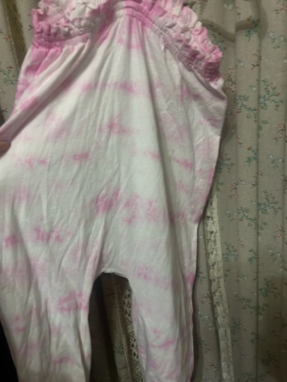 Pink Peony Kids Tie Dye Romper Girls Size 8‎ Cottagecore Soft Girl Jumpsuit